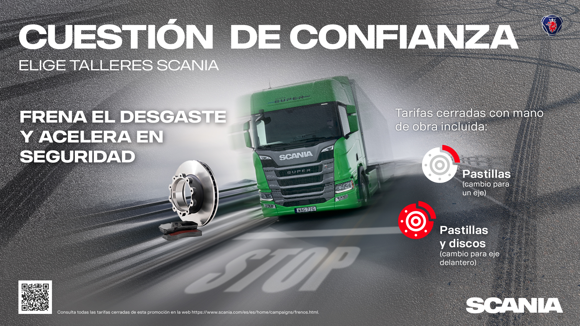 Así es la nueva campaña de Scania para cuidar y renovar los frenos de tu camión