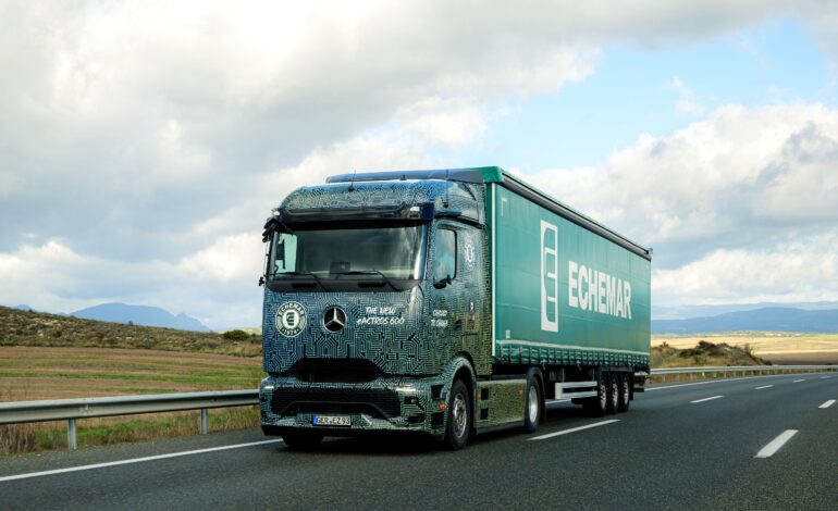 Transportes Echemar pone a prueba el primer Mercedes Benz eActros 600 que llega a España